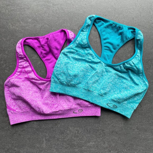 BUNDLE - 2 Champion Sports Bras - Blue/Pink - Size S - Picture 1 of 4